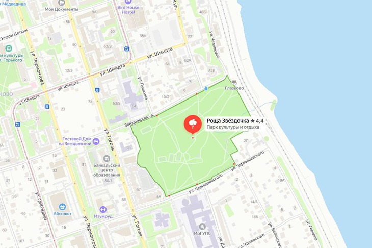 Роща «Звездочка». Скриншот с сайта Яндекс Карты