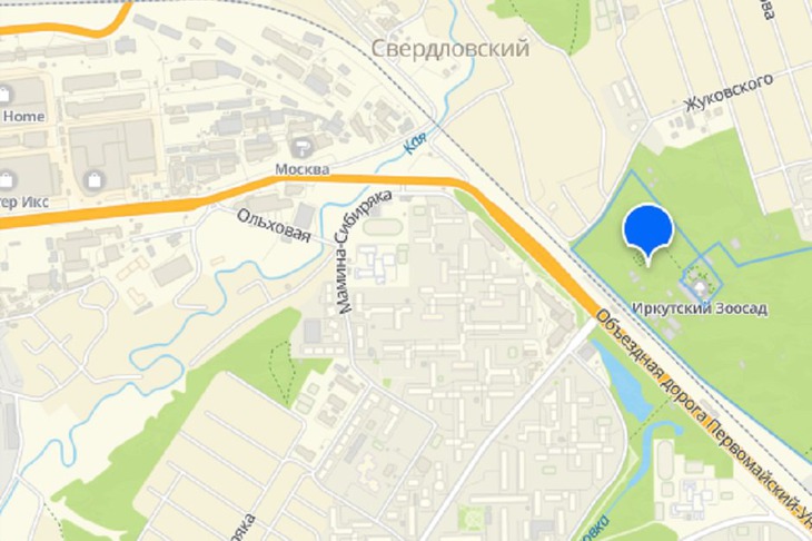 Ботанический сад ИГУ. Скриншот с сайта http://www.2gis.ru*