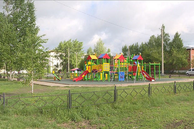 Обновленный сквер, город Тайшет