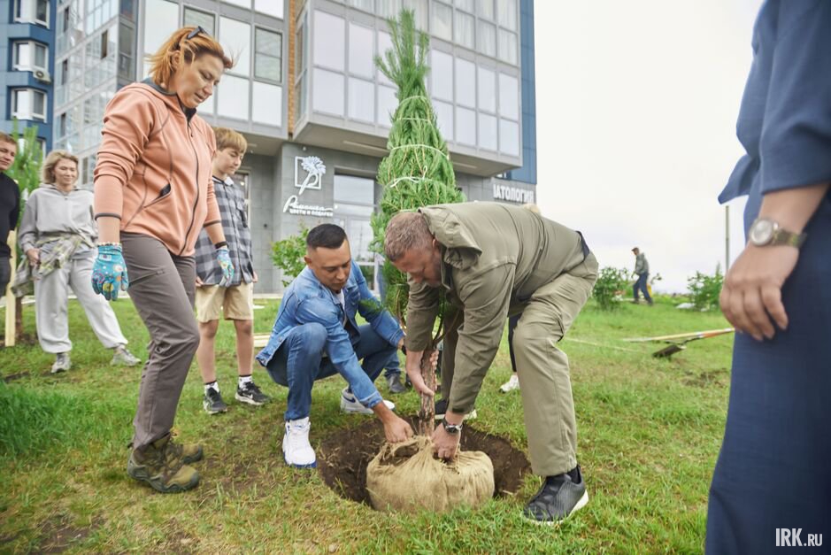 Высадка деревьев. Фото Маргариты Романовой, IRK.ru