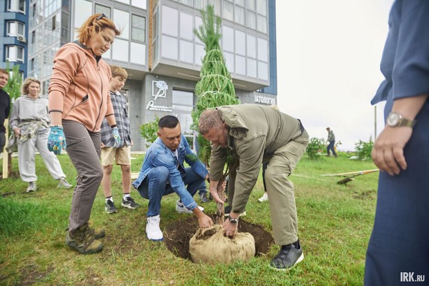 Высадка деревьев. Фото Маргариты Романовой, IRK.ru