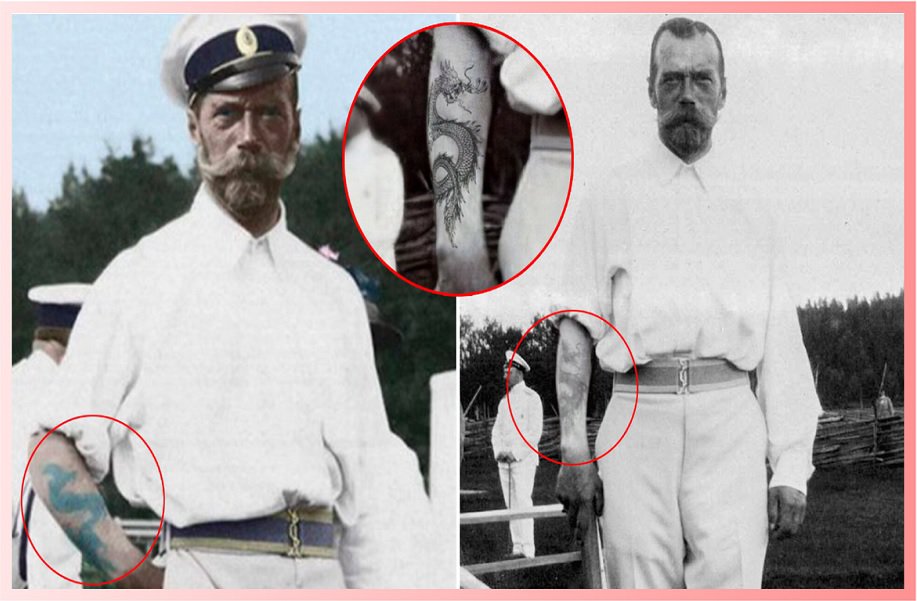 У Николая Второго на руке была татуировка дракона. Изображение с сайта dzen.ru**