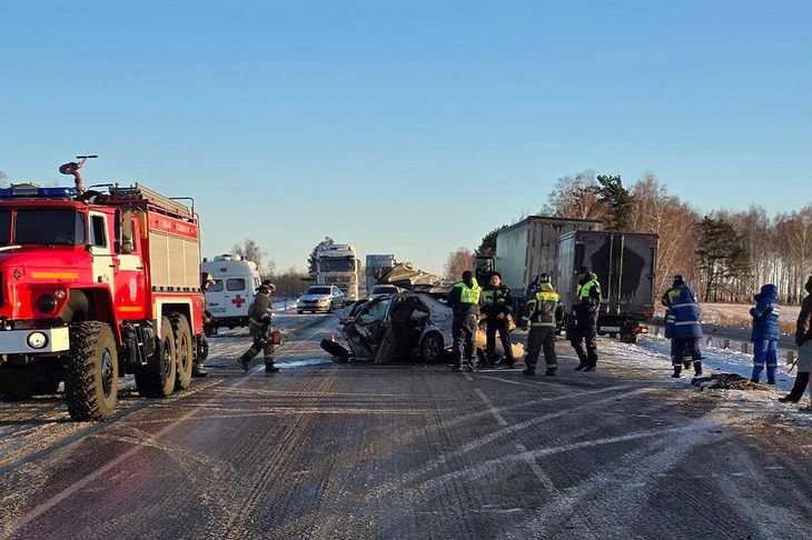 Место ДТП. Фото пресс-службы ГУ МВД России по Иркутской области