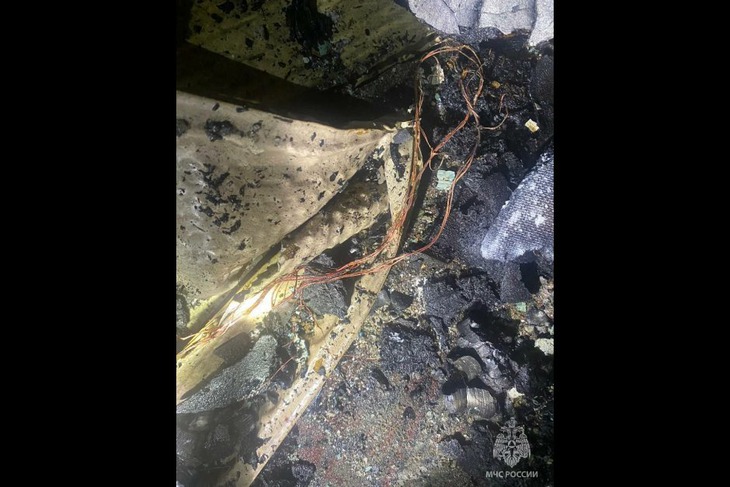Последствия пожара. Фото пресс-службы ГУ МЧС по Иркутской области