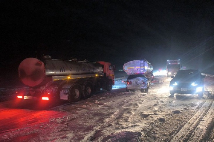 Место ДТП. Фото пресс-службы ГУ МВД России по Иркутской области