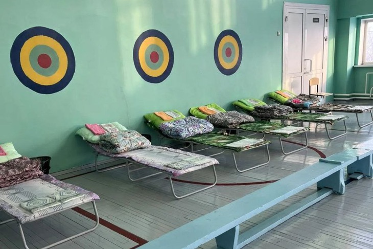 Пункт временного размещения. Фото из телеграм-канала мэра Иркутского округа Леонида Фролова