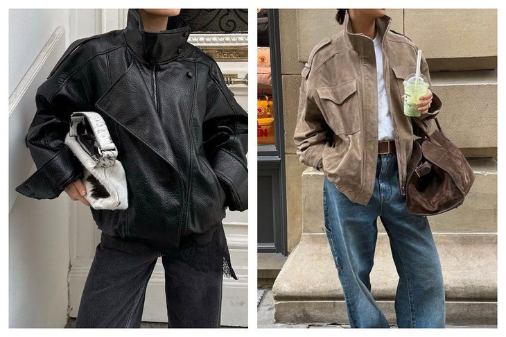 Модными остаются кожаные куртки и куртки-рубашки