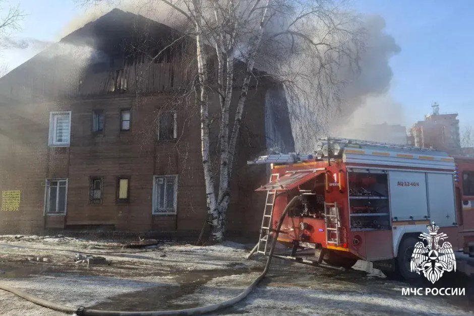 Пожар. Фото пресс-службы ГУ МЧС по региону