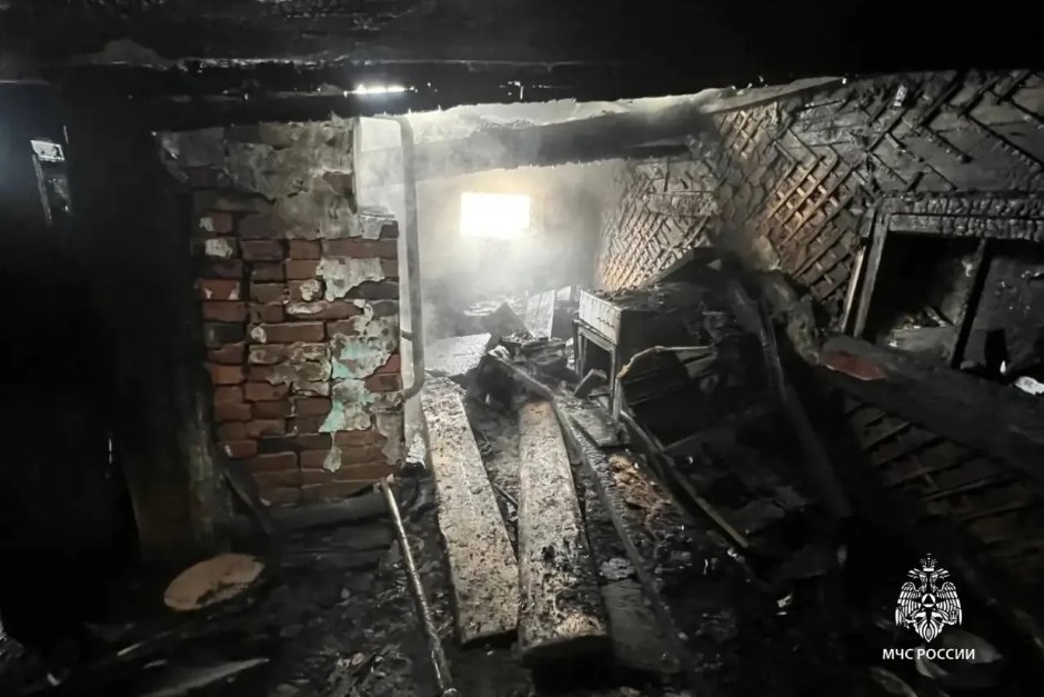 Последствия пожара. Фото пресс-службы ГУ МЧС по региону