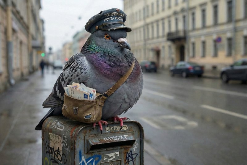 Почтовый голубь. Изображение сгенерировано с помощью нейросети Nano Banana pro