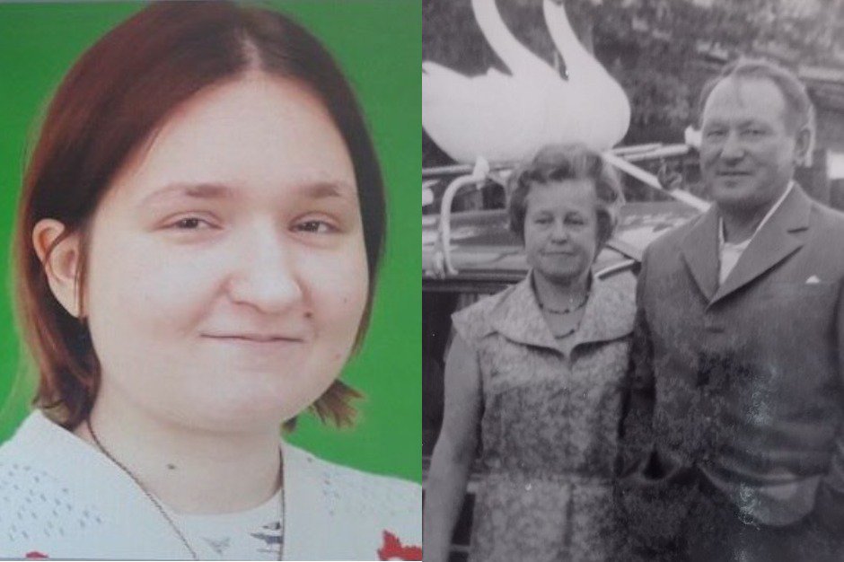 Анастасия Макарова и ее прабабушка и прадедушка, Дмитриевы Зоя Фёдоровна и Николай Иннокентьевич