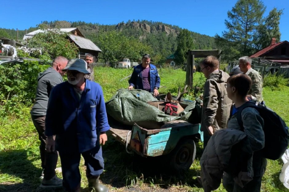 Транспортировка изюбря Гриши. Фото «Заповедного Прибайкалья»