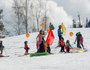 Первыми на трассу вышли воспитанники Детской горнолыжной школы.