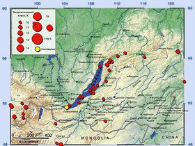 Карта эпицентров землетрясений текущего года. Изображение с сайта www.seis-bykl.ru