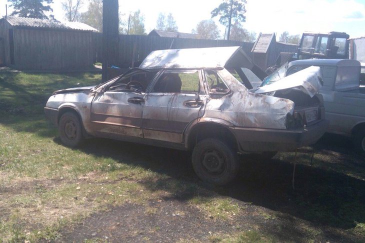 Машина после аварии. Фото УГИБДД по Иркутской области