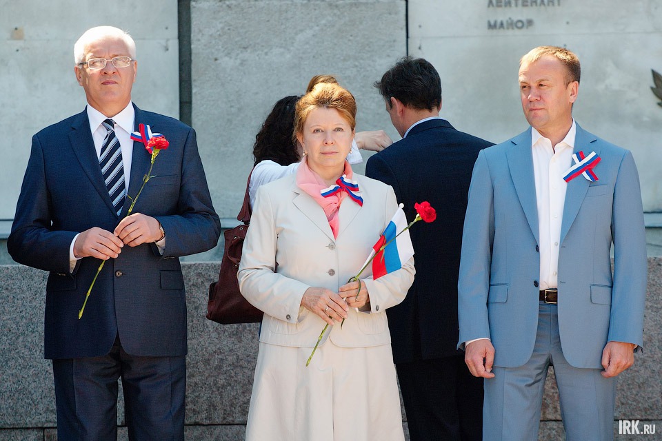 Секретарь ИРО ВПП «Единая Россия» Сергей Брилка, Людмила Берлина и губернатор Иркутской области Сергей Ерощенко