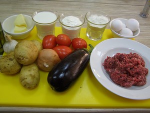 Продукты для приготовления греческой мусаки