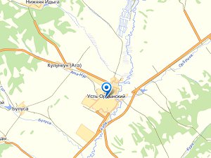 Поселок Усть-Ордынский на карте. Иображение maps.yandex.ru