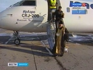 Освящение самолета. Фото Вести-Иркутск