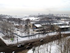 Вид сверху на строительную площадку