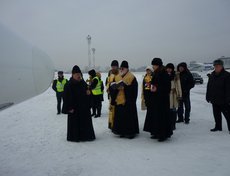 Церемония освящения самолета
