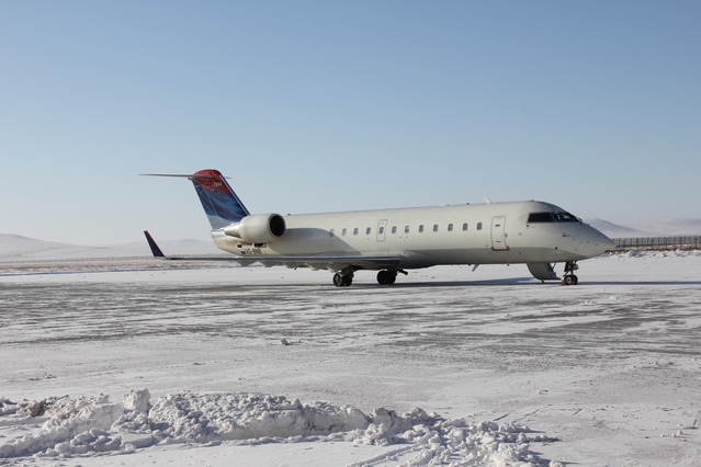 CRJ-200. На таких самолетах летает «Руслайн» в Маньчжурию. Очень комфортное судно.