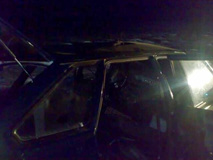 Одна из машин на месте ДТП. Фото предоставлено пресс-службой ГУ МЧС России по Иркутской области