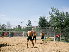 Соревнования по волейболу.