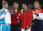 Екатерина Букина (справа) с призерами Олимпиады. Фото с сайта www.rio2016.com