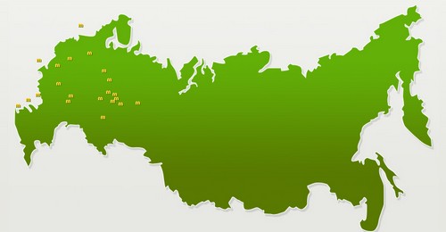 Карта «Макдональдс», на которой еще не появились новые рестораны сети. Скриншот с сайта www.mcdonalds.ru