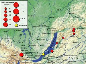 Карта эпицентров последних 10 землетрясений с сайта www.seis-bykl.ru