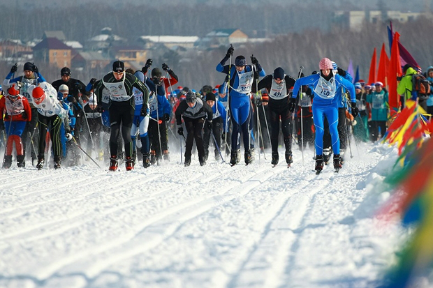 Участники «Лыжни России» в 2014 году. Фото Владмира Смирнова