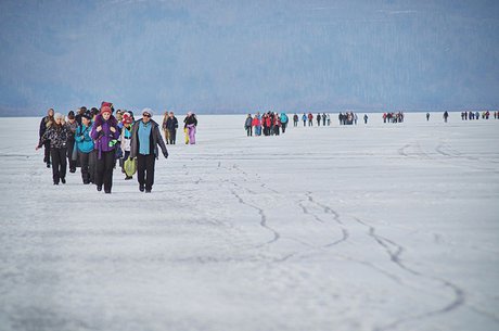 Участнки ледового перехода. Автор фото — Евгений Чернигов