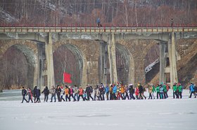 Участники ледового перехода. Фото Евгении Черниговой