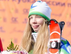 Победительница женского слалома Вера Ложкина