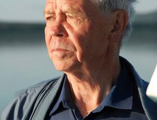 2009 год. Валентин Распутин во время экспедиции по Ангаре в зону затопления Богучанской ГЭС. Автор фото — Анатолий Бызов