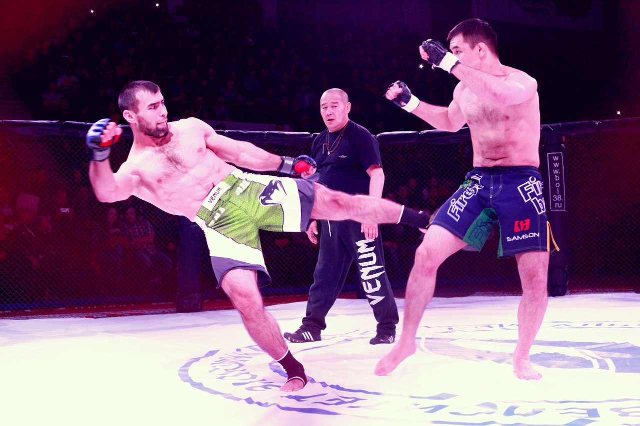 В поединке за пояс чемпиона Восточной Сибири по профессиональному панкратиону в полусреднем весе приняли участие Сафарбек Сангов и Эдиль Арзымаматов. Болевым приемом на руку победил Сафабек Сангов (на фото слева).