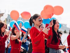 Впервые в шествии приняли участие монгольские студенты