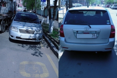 Припаркованный автомобиль. Фото пресс-службы ГУ МВД России по Иркутской области