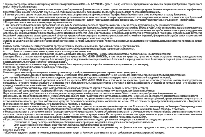 ***Условия программы от банка «УРАЛСИБ»