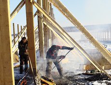 Строящийся коровник в ООО «Хадайское»