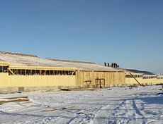 Строящийся коровник в ООО «Хадайское»