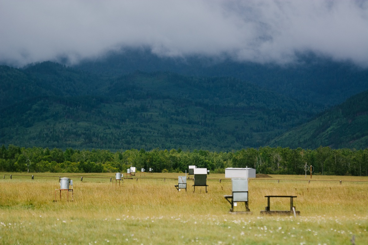 По полю площадью около одного квадратного километра расставлено 133 датчика.