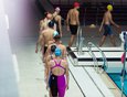 В рамках церемонии состоялся заплыв участников комбинированной эстафеты 4х50 метров.