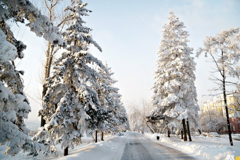 Заснеженный иркутск фото