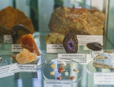 Опал, напоминающий глаз динозавра.