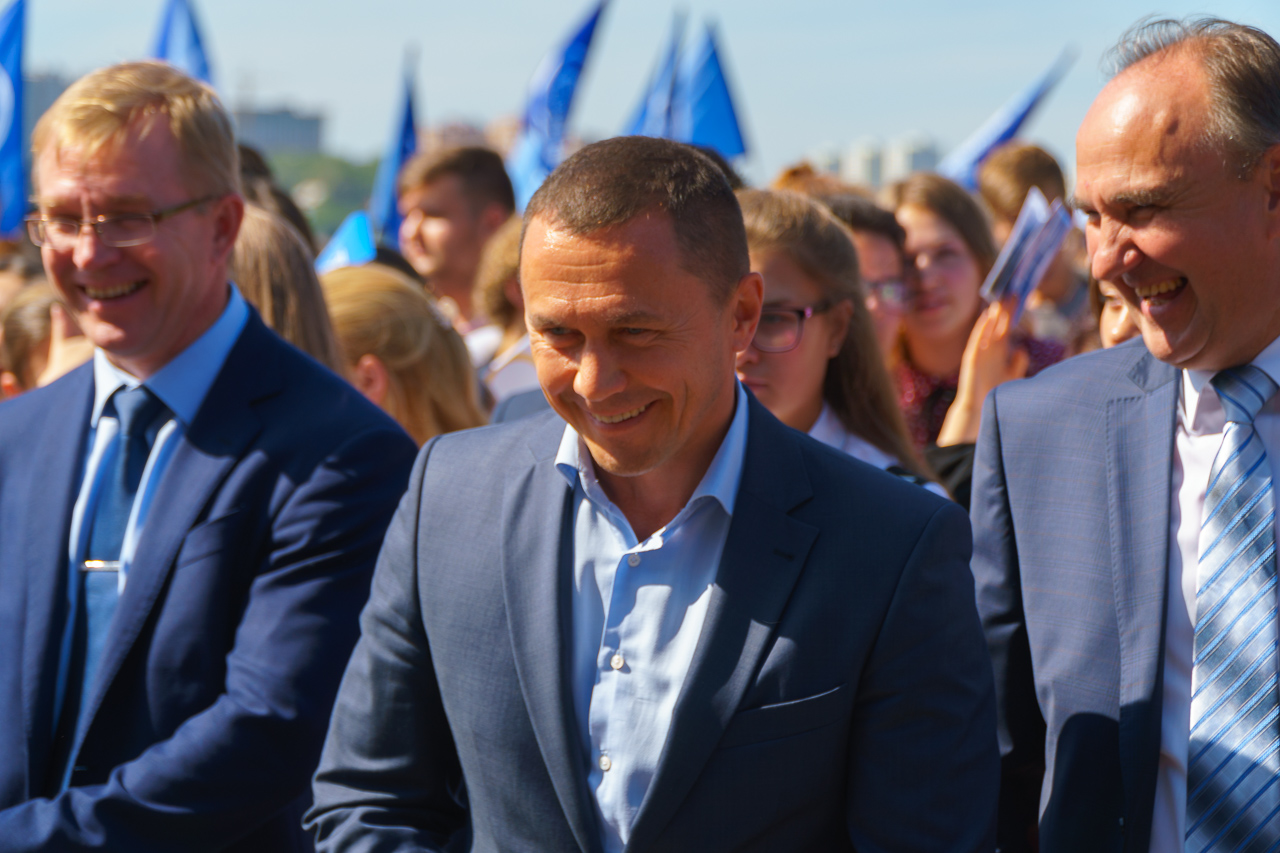 Мэр Иркутска Дмитрий Бердников и и.о. ректора ИГУ академик РАН Игорь Бычков