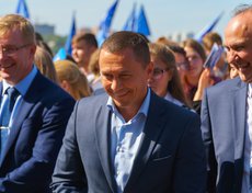 Мэр Иркутска Дмитрий Бердников и и.о. ректора ИГУ академик РАН Игорь Бычков