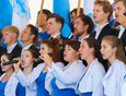 В исполнении хора молодежи и студентов ИГУ прозвучал гимн студентов «Гаудеамус».