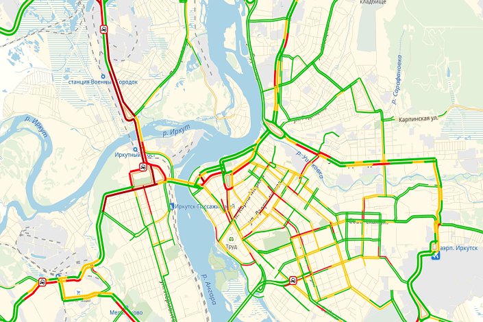 Карта пробок иркутск онлайн